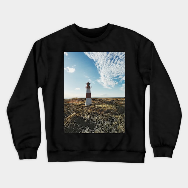 Lighthouse by the Sea Crewneck Sweatshirt by visualspectrum
